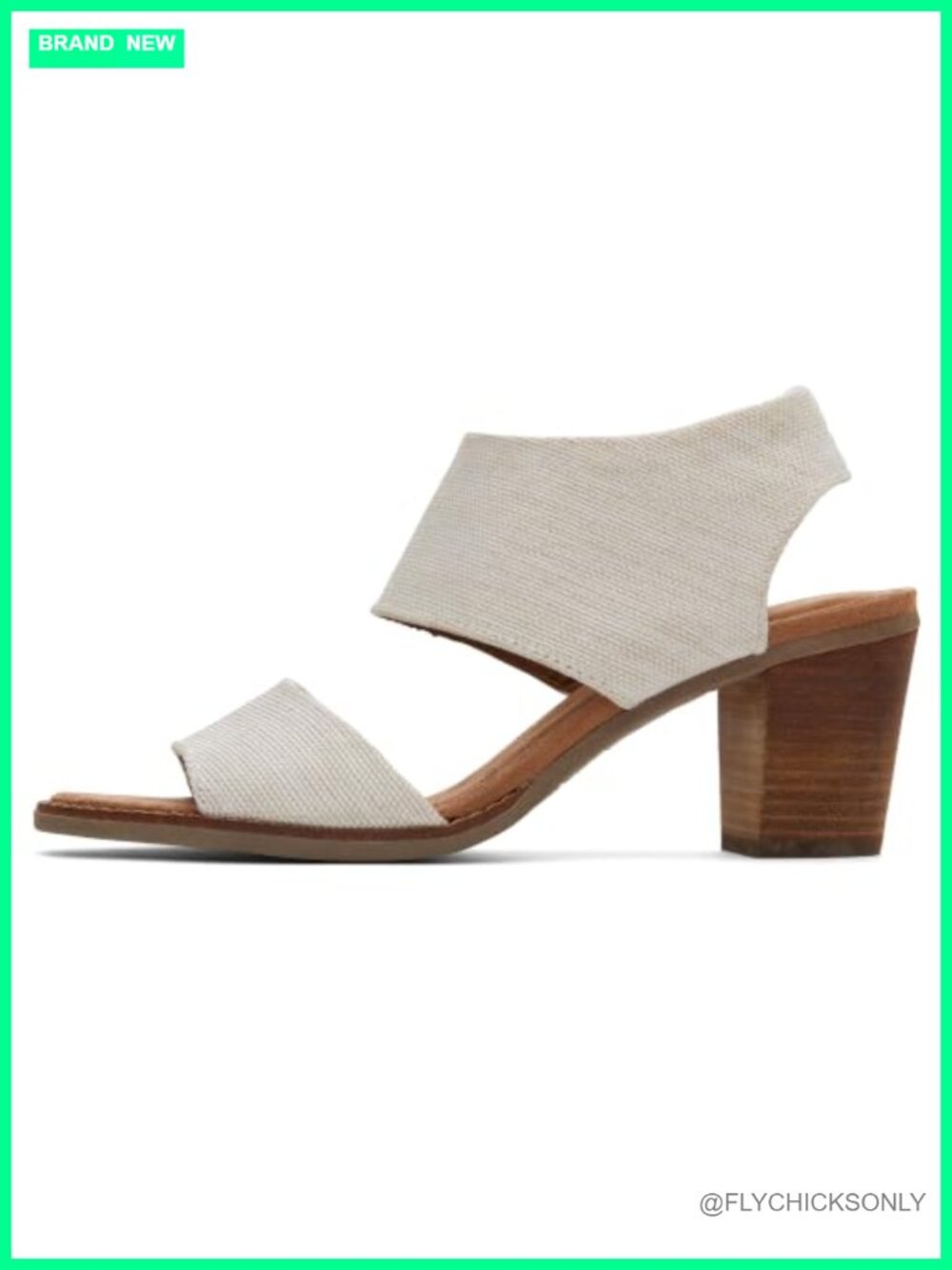 TOMS Majorca Cutout Block Heel Sandals Textile Zip Casual